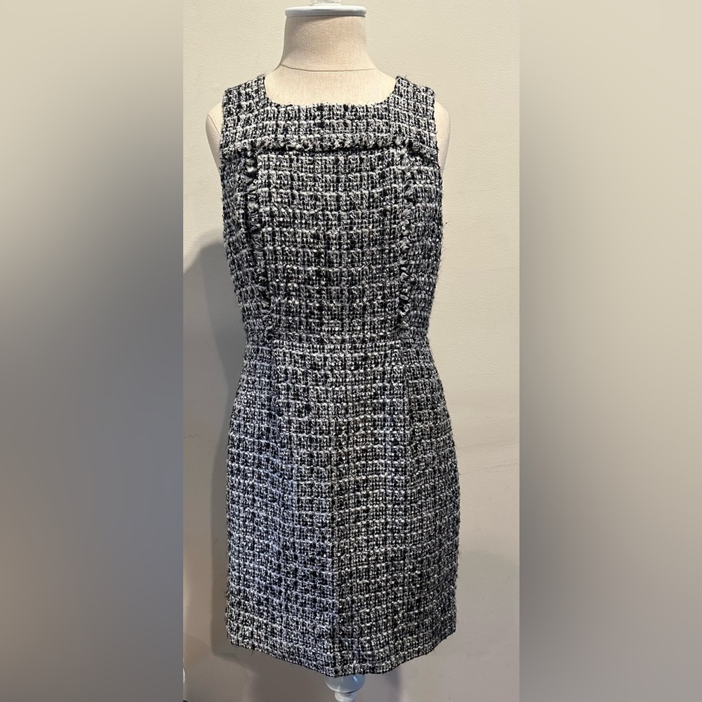 J. Crew Tweed Black and White Sheath Dress